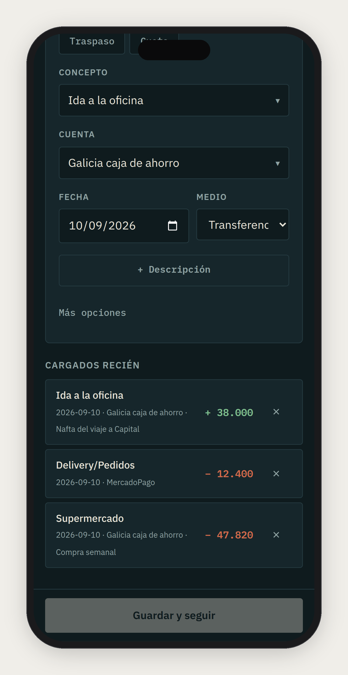 Cargados recién